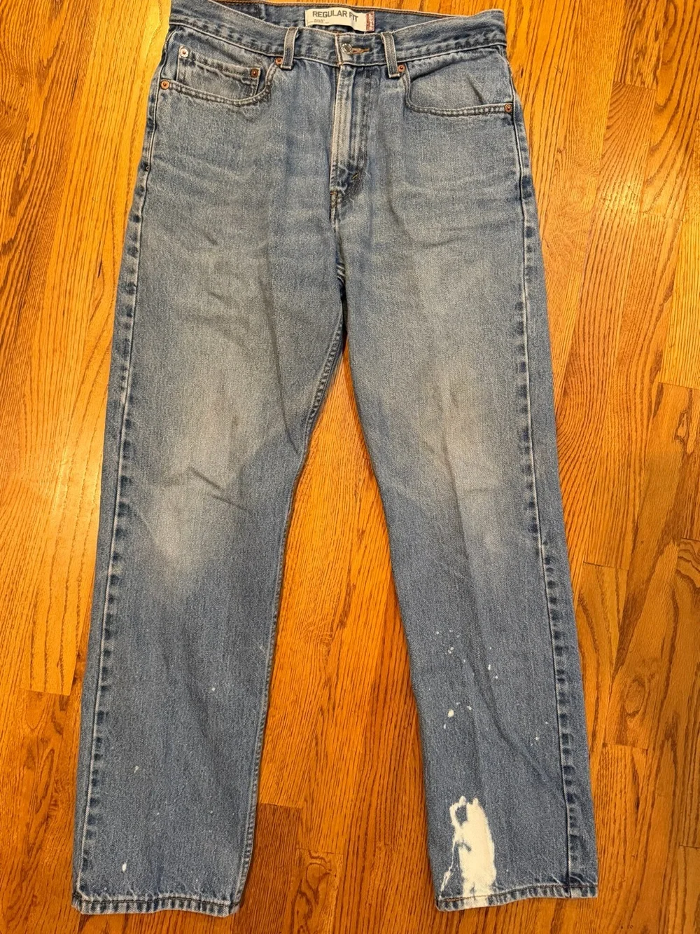 VTG Y2K Levis 505 Jeans Mens 32x32 Light Blue Distressed Straight Leg Red Tab - Picture 7 of 16